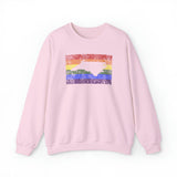 North Carolina Pride Flag Sweater: Rainbow LGBTQ+ State Silhouette Distressed Sweatshirt