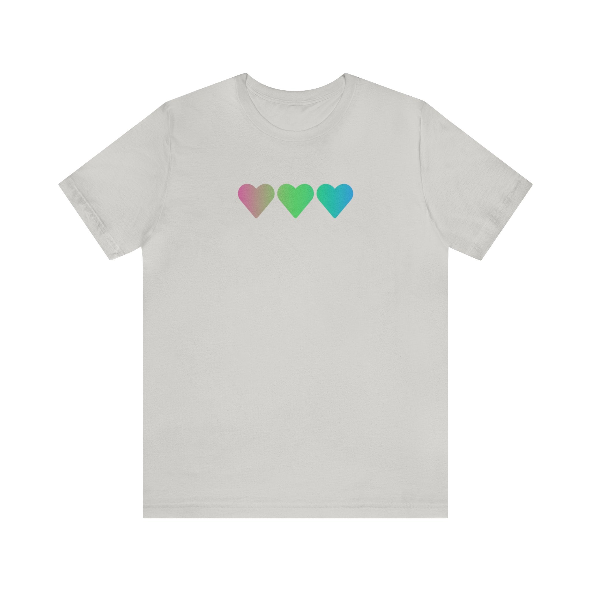 Polysexual Flag Hearts T-Shirt: Pride LGBTQ+ Gradient Design