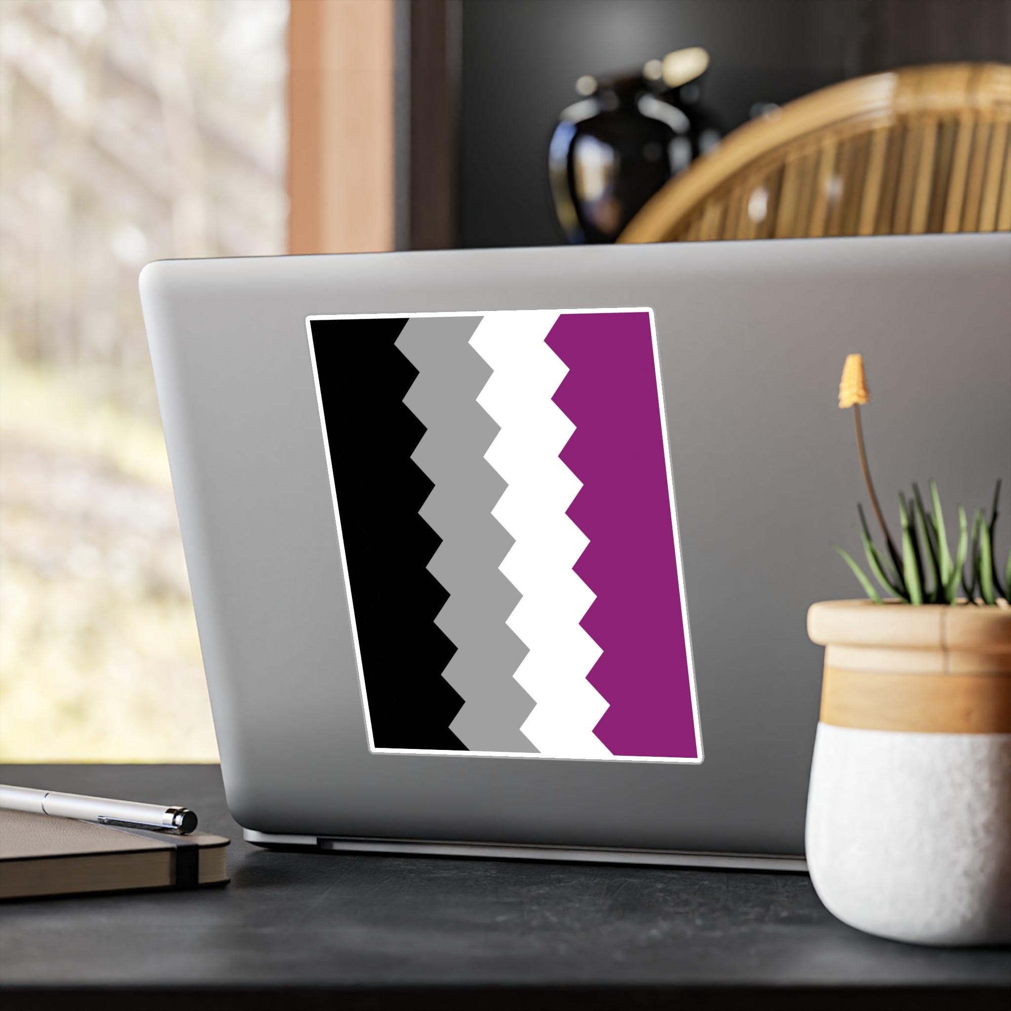 Asexual Flag Wavey Decal: Sharp Pride Sticker