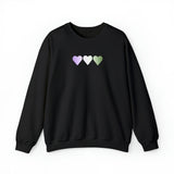 Genderqueer Flag Hearts Sweatshirt: Pride LGBTQ+ Gradient Design