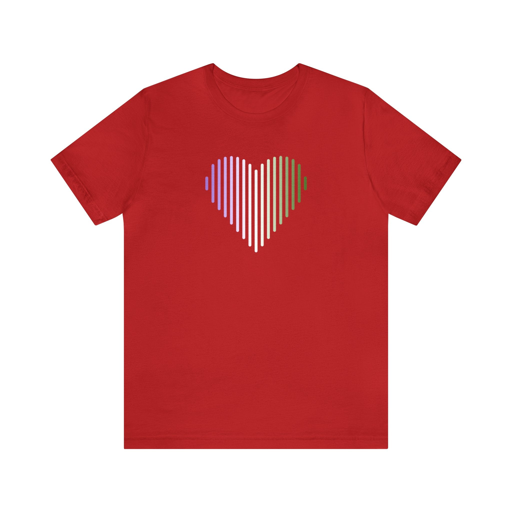 Genderqueer Heart Lines T-Shirt: Pride Gradient Tee