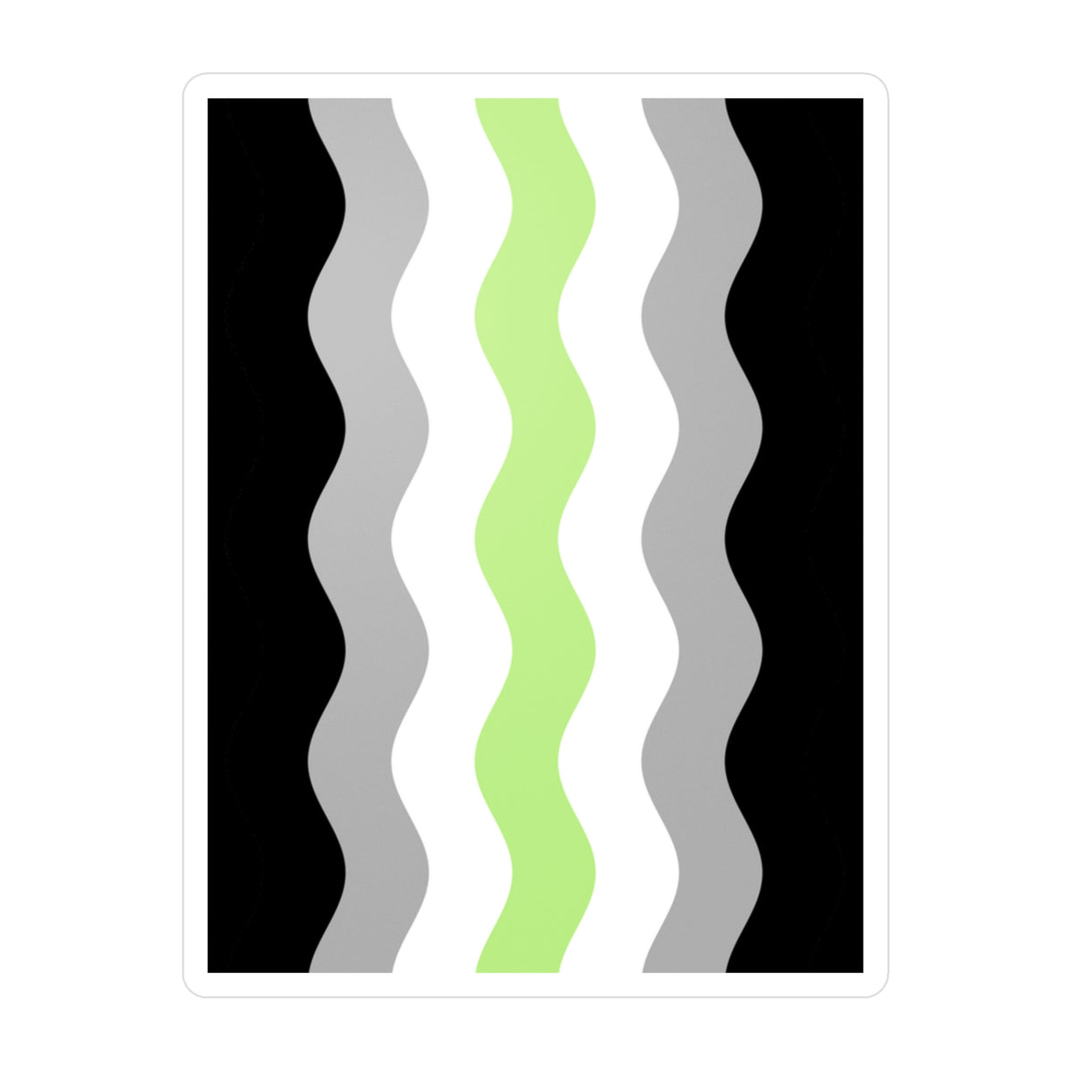 Agender Flag Ripple Decal: Wavey Pride Sticker