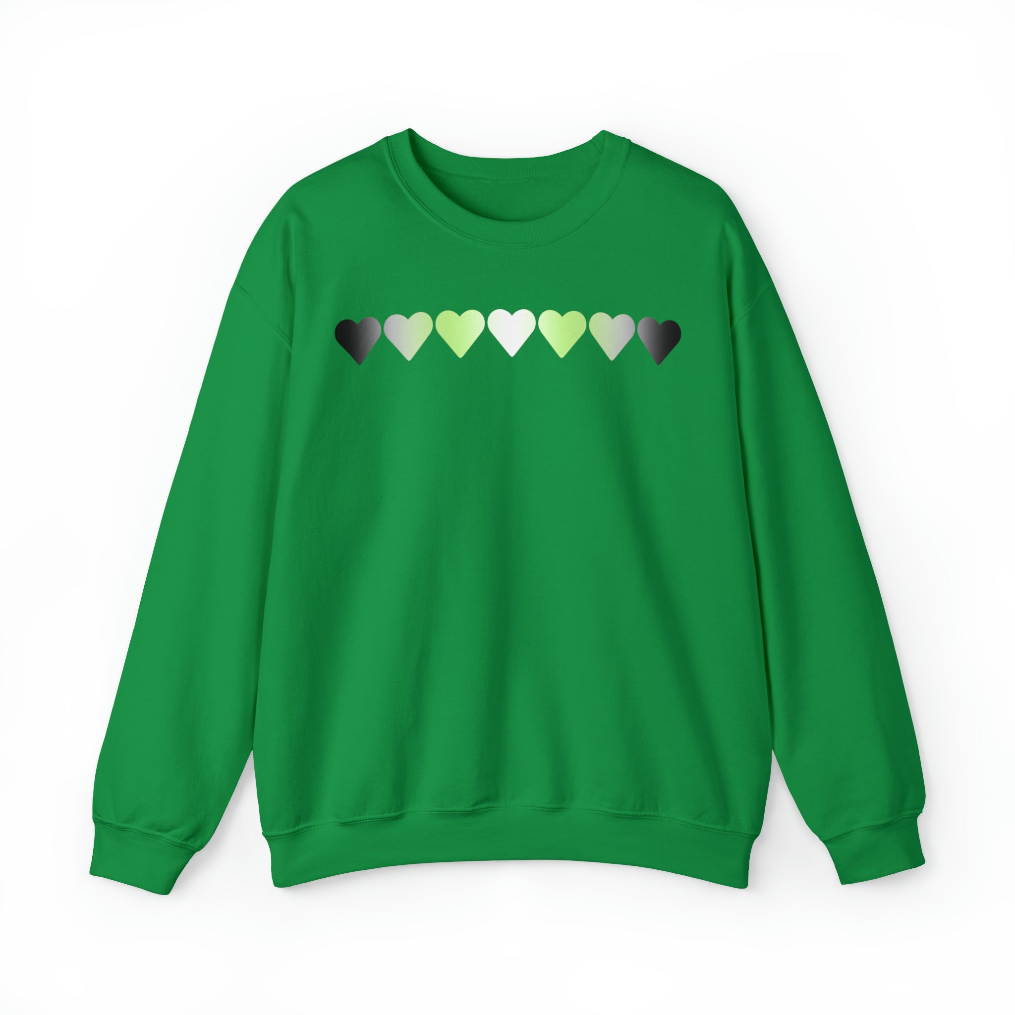 Agender Flag Hearts Sweatshirt: Pride LGBTQ+ Gradient Design