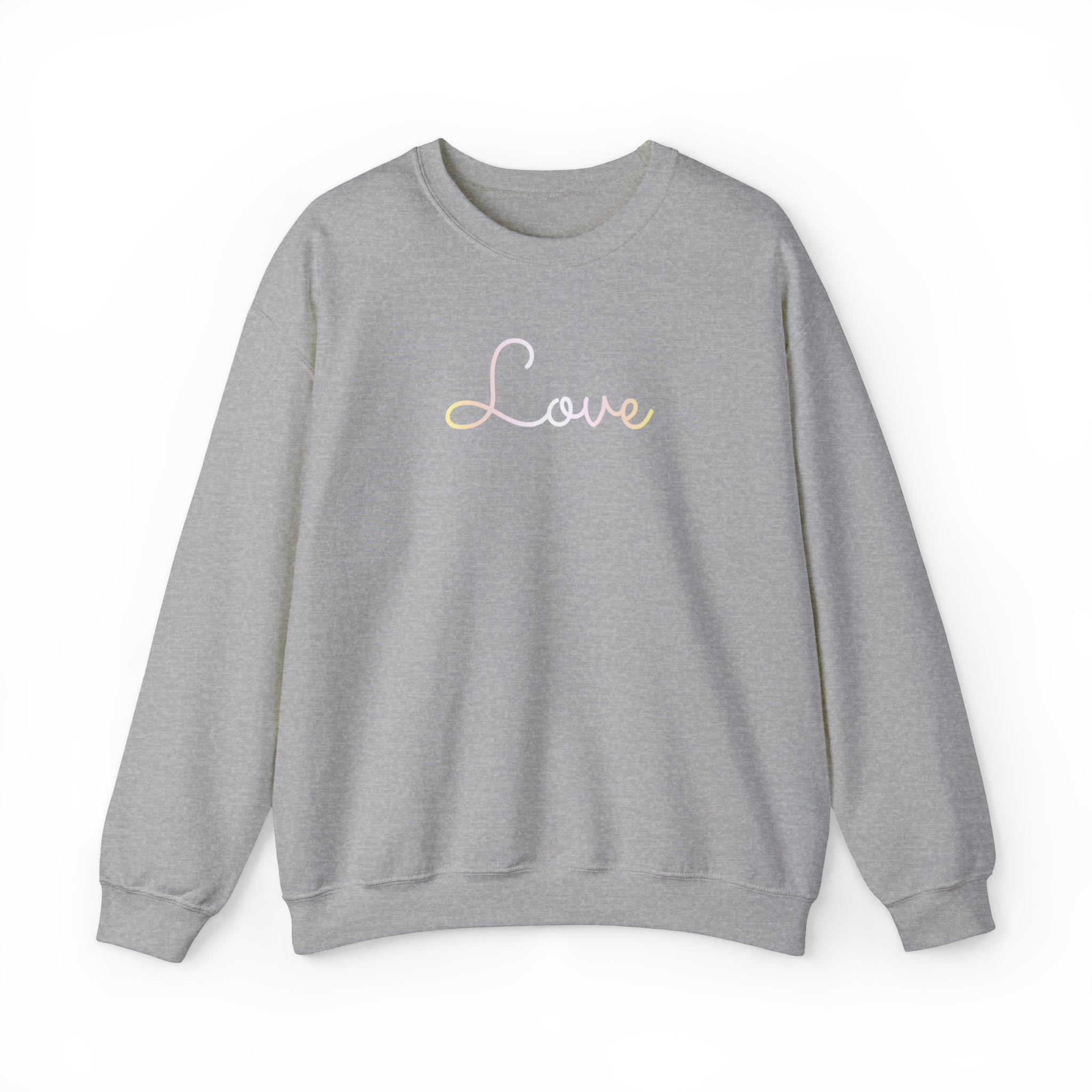 Pangender Love Script Sweatshirt: Subtly Elegant Pride Sweater