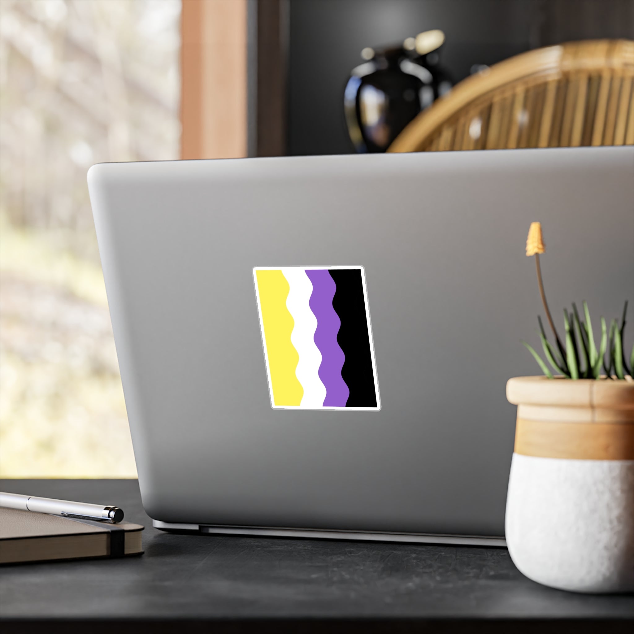 Nonbinary Flag Ripple Decal: Wavey Pride Sticker