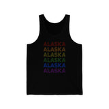 Alaska LGBTQ+ Pride Flag, Faded Black Tank-Top