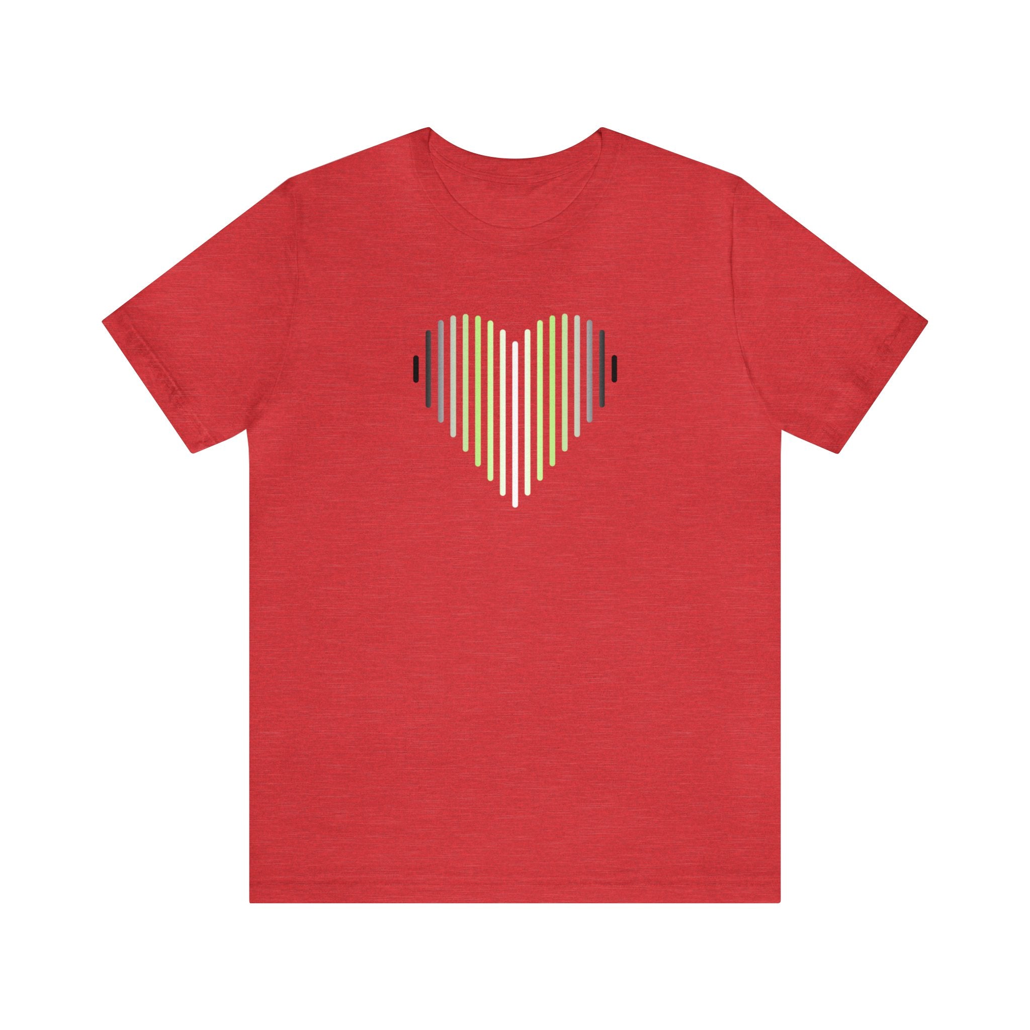 Agender Heart Lines T-Shirt: Pride Gradient Tee