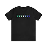 Gay Pride Flag Hearts T-Shirt: Pride LGBTQ+ Gradient Design