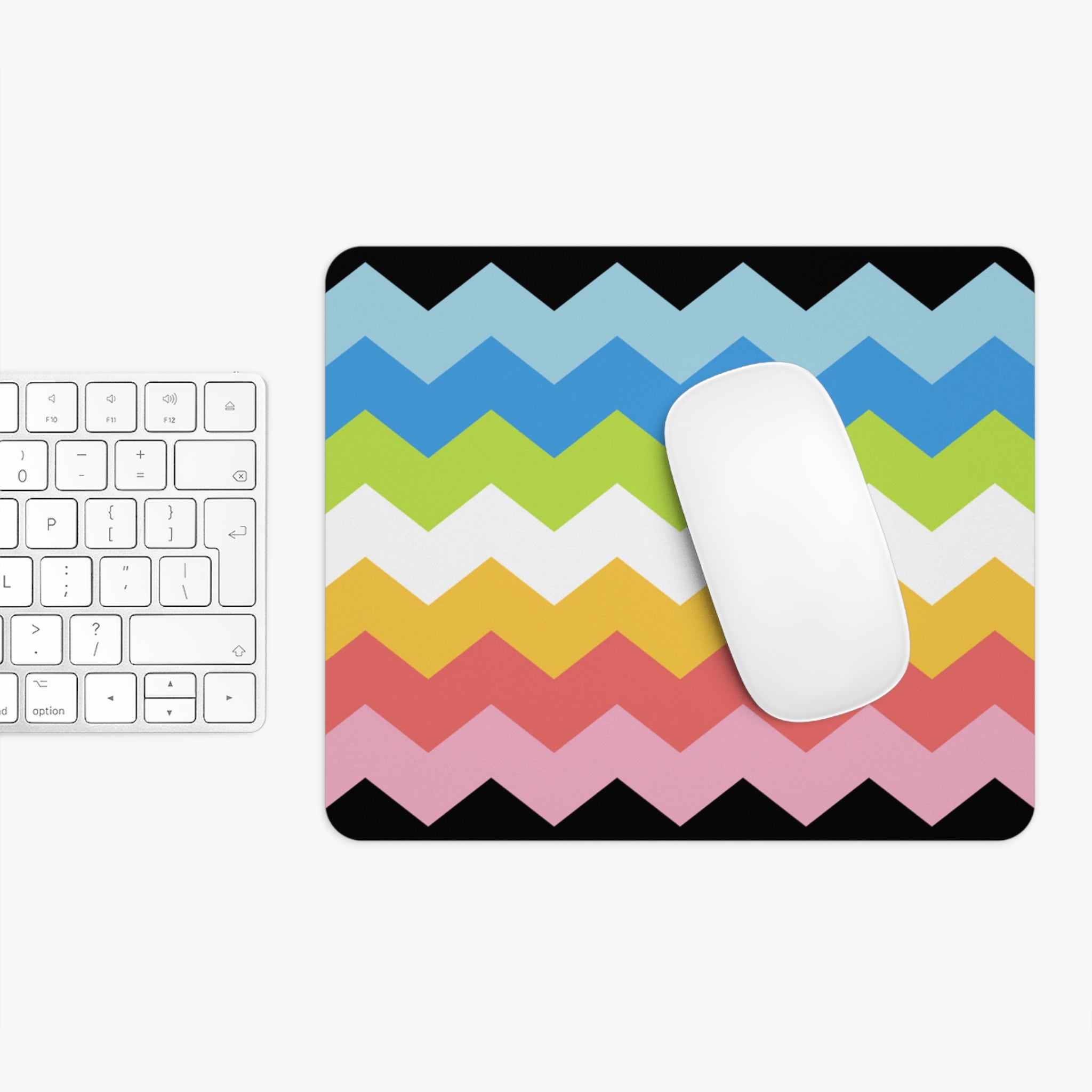 Queer Pride Flag Wavey Mousepad: Sharp Design for Desk