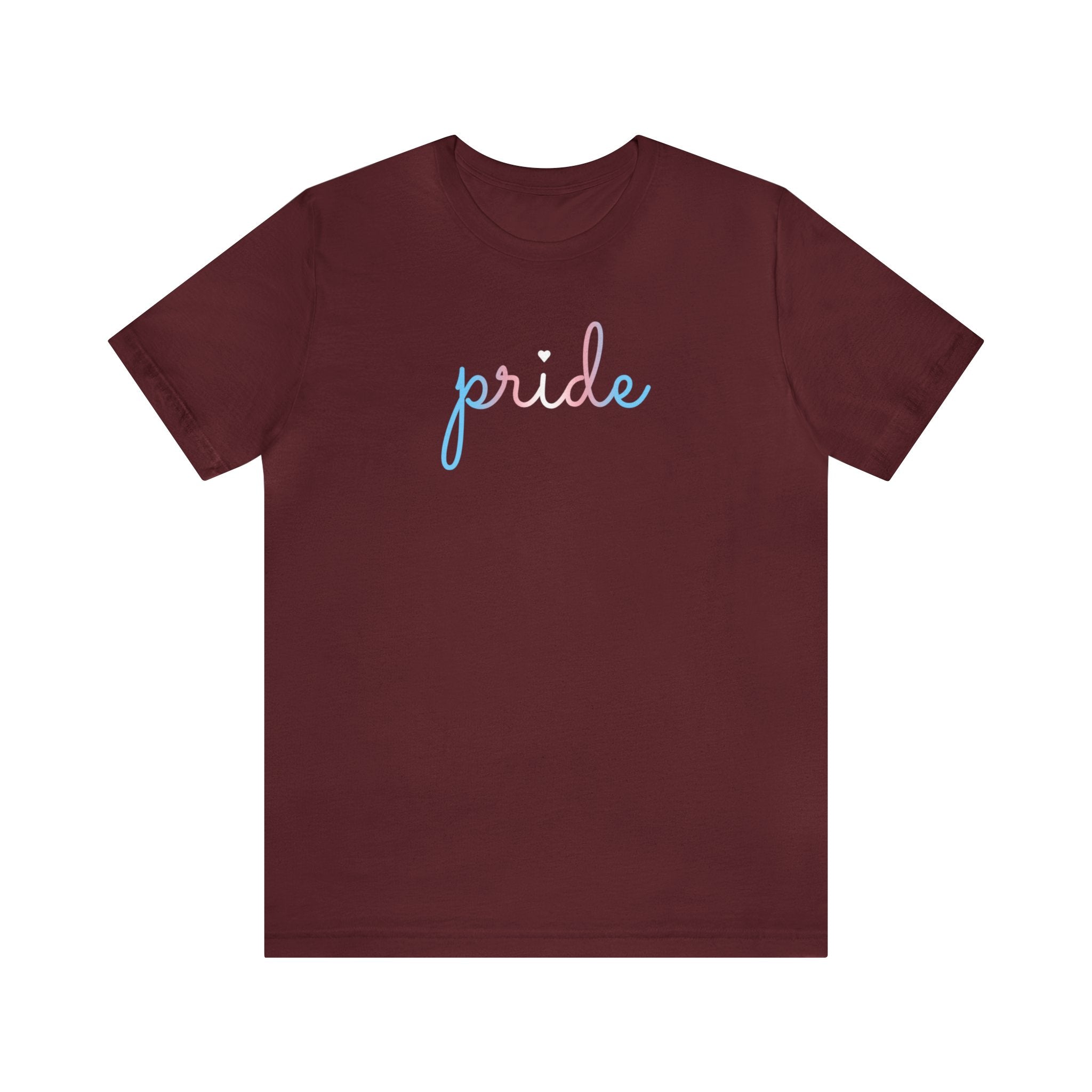 Transgender Pride T-Shirt: Flowing Cursive 'Pride' in Gradient Hues
