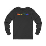 New York Long Sleeve Tee: Pride Gradient Design