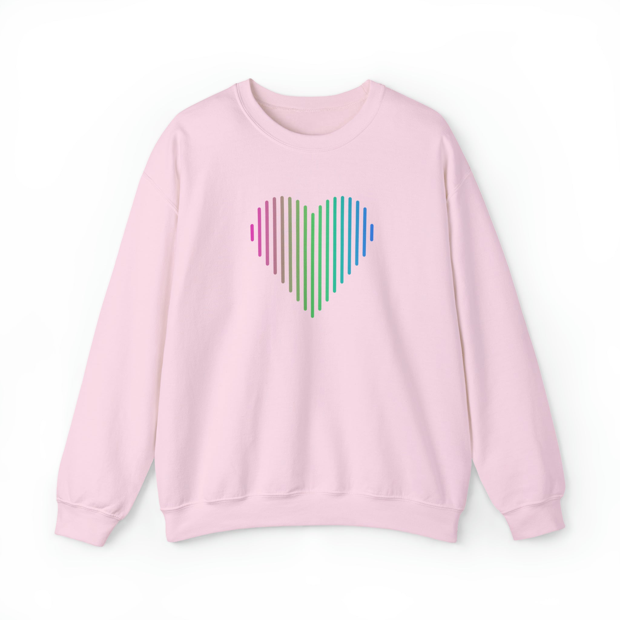 Polysexual Heart Lines Sweater: Pride Gradient Sweatshirt