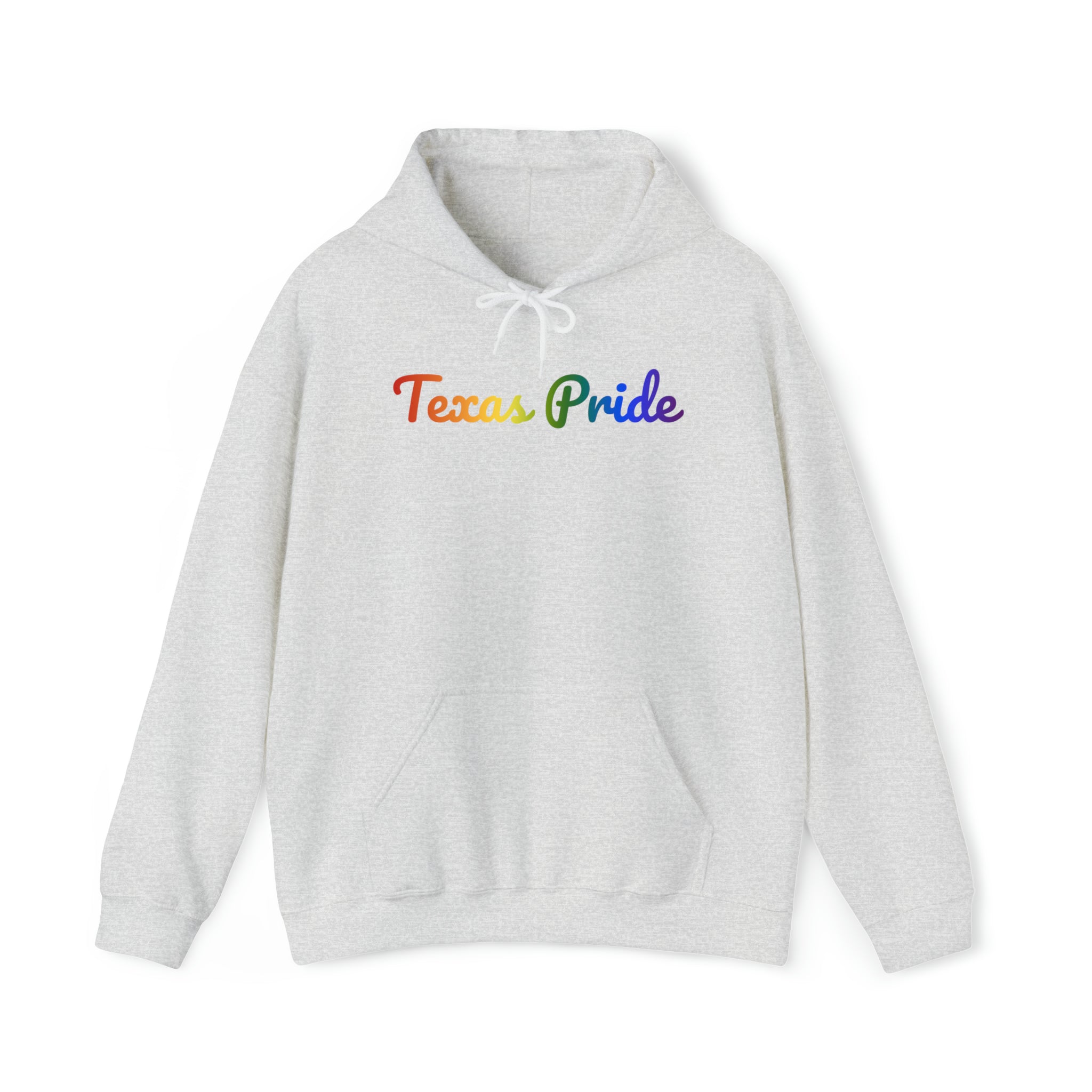 Texas Pride Hoodie: Flowing Cursive Design with LGBTQ+ Gradient