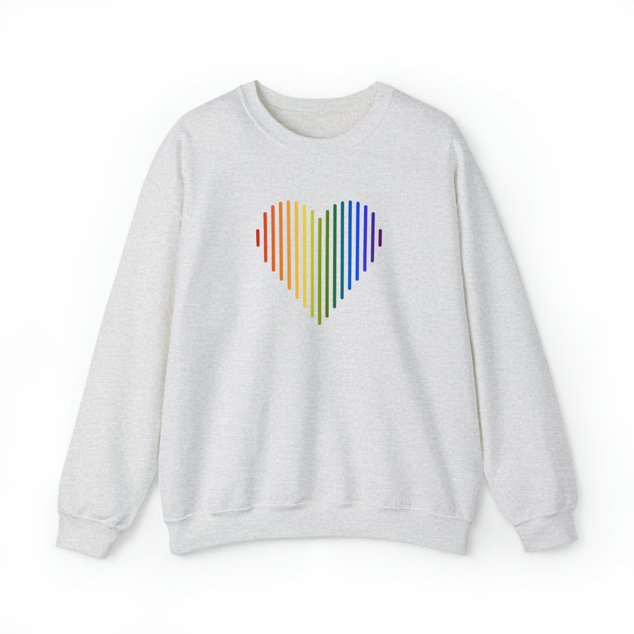 Pride Heart Lines Sweater: Pride Gradient Sweatshirt