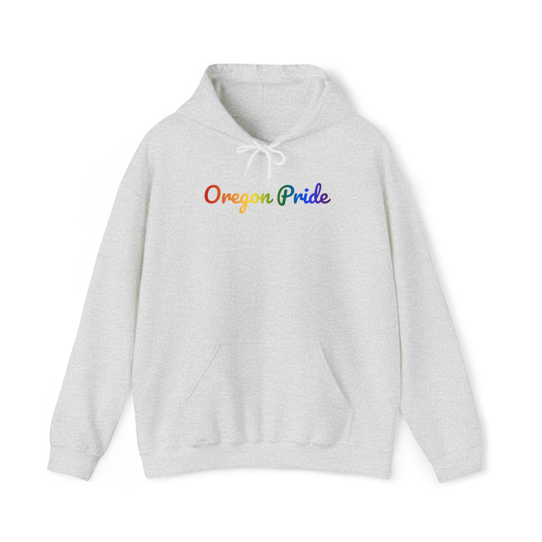 Oregon Pride Hoodie: Flowing Cursive Design with LGBTQ+ Gradient