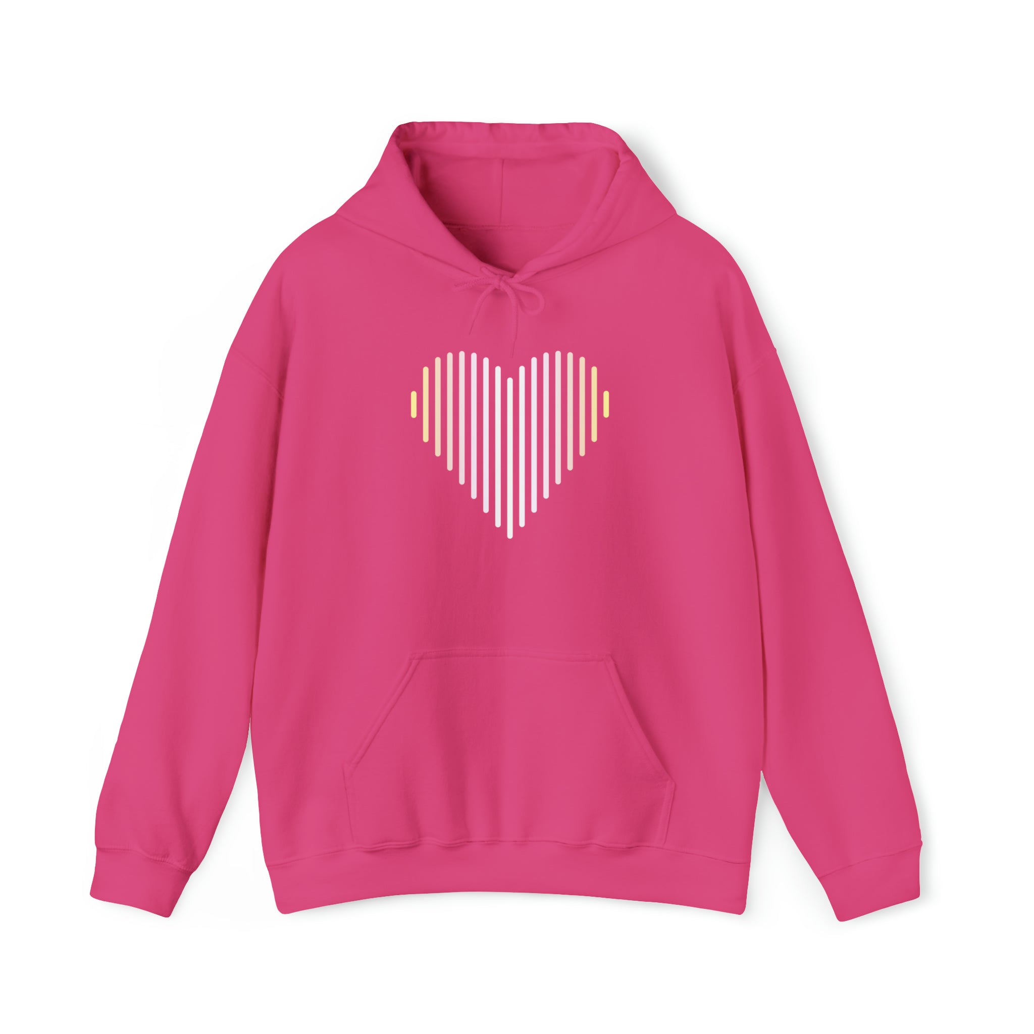 Pangender Heart Lines Hoodie: Pride Gradient Sweater