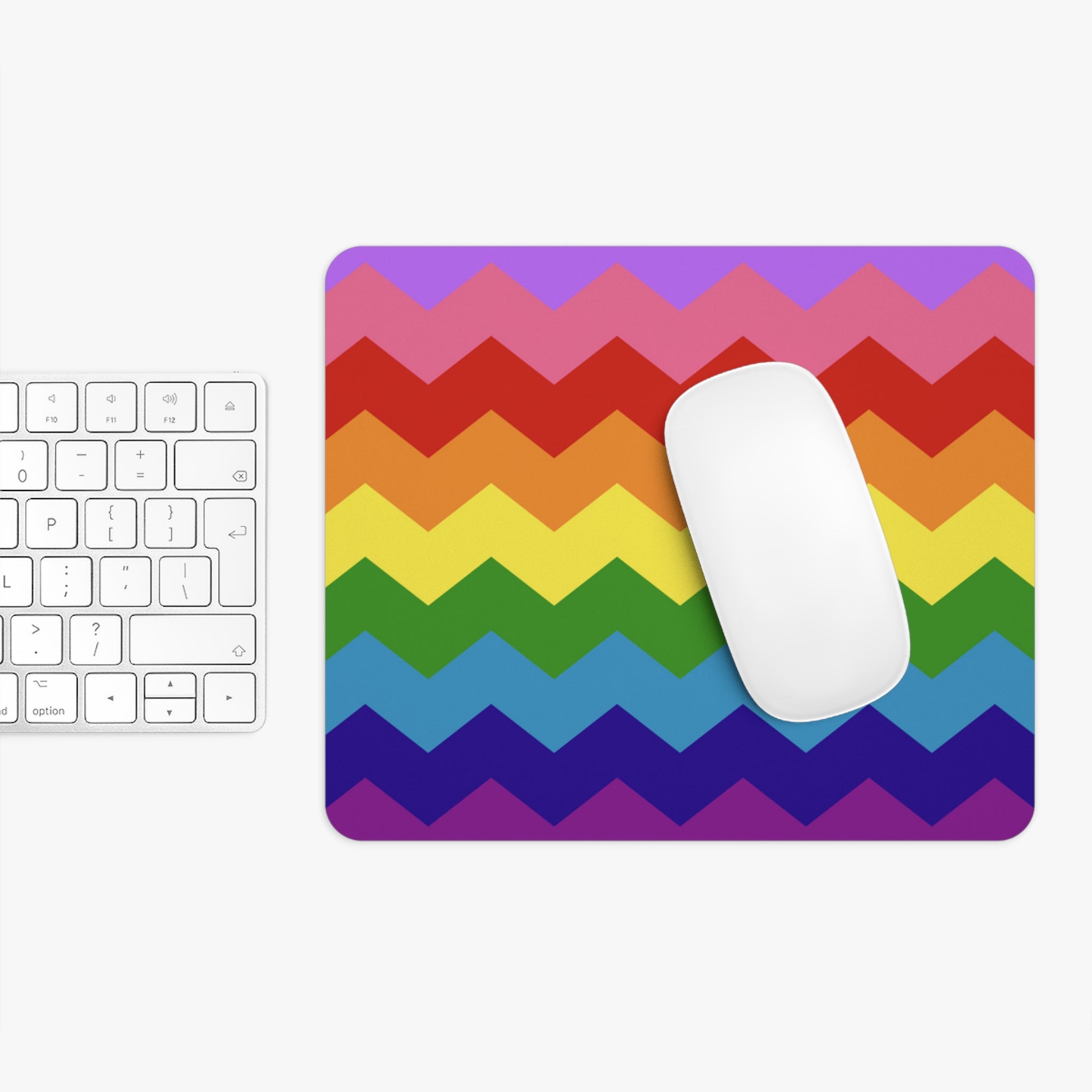 LGBTQ+ Flag Wavey Mousepad: Sharp Design for Desk