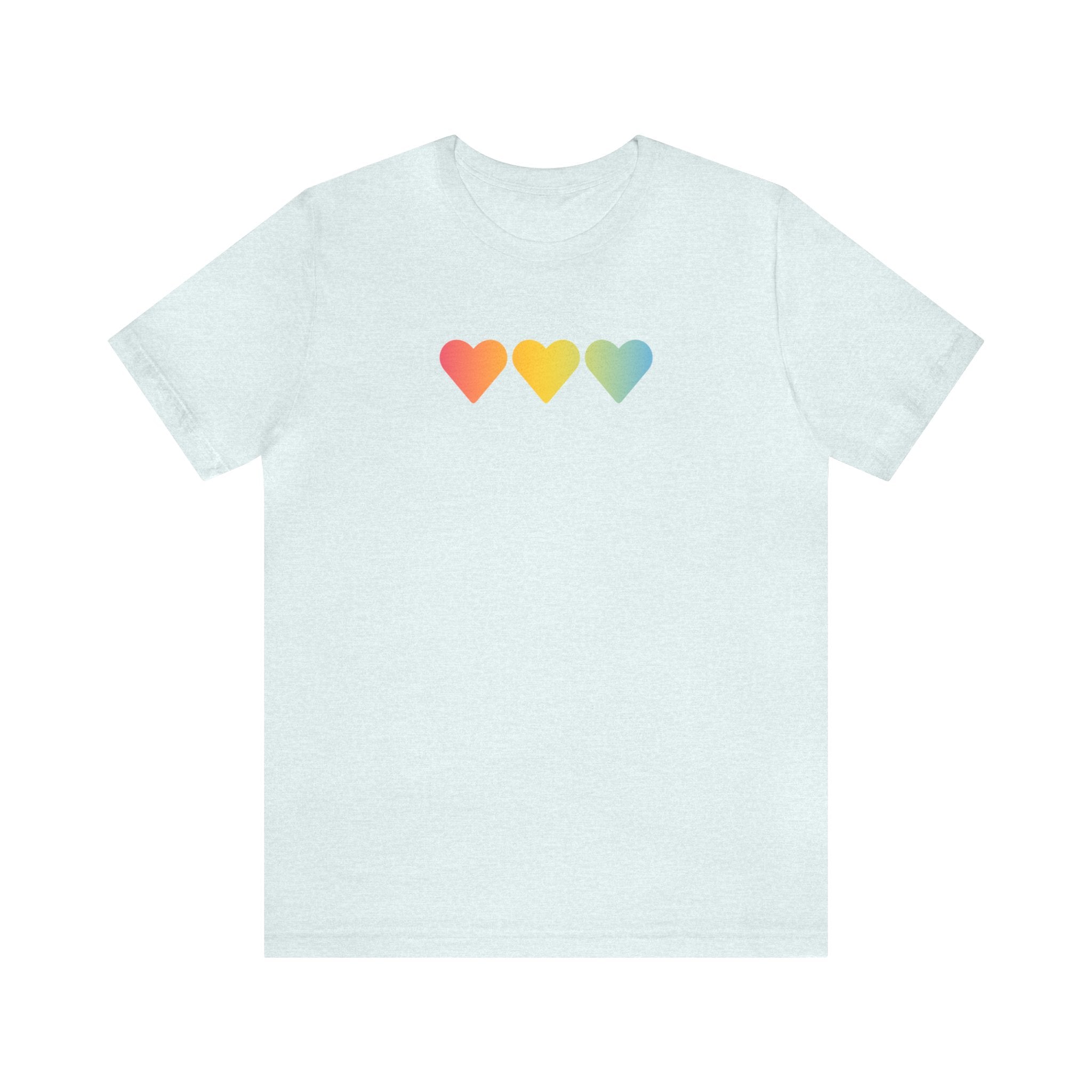 Pansexual Flag Hearts T-Shirt: Pride LGBTQ+ Gradient Design