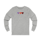 Polyamory Flag Hearts Long Sleeve Tee: Pride LGBTQ+ Gradient Design