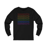 Minnesota LGBTQ+ Pride Flag, Faded Black Long Sleeve Tee