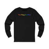 New Hampshire Pride Long Sleeve Tee: Flowing Cursive Design with LGBTQ+ Gradient
