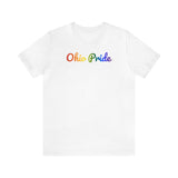Ohio Pride T-Shirt: Flowing Cursive Design with LGBTQ+ Gradient