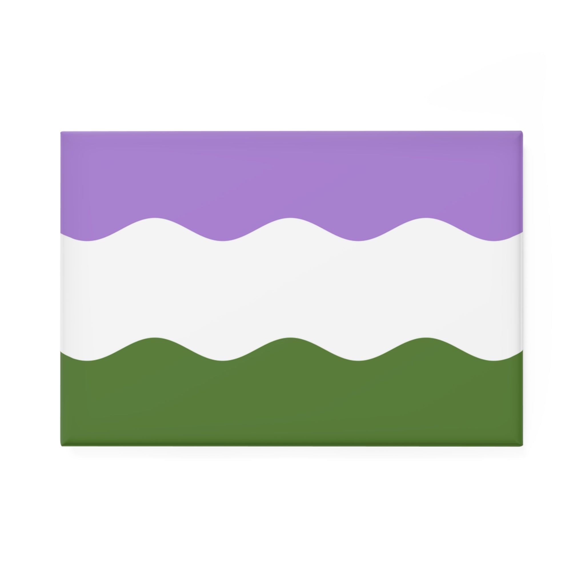 Genderqueer Pride Flag Magnet: Ripple Rectangle Button for Fridge