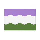 Genderqueer Pride Flag Magnet: Ripple Rectangle Button for Fridge