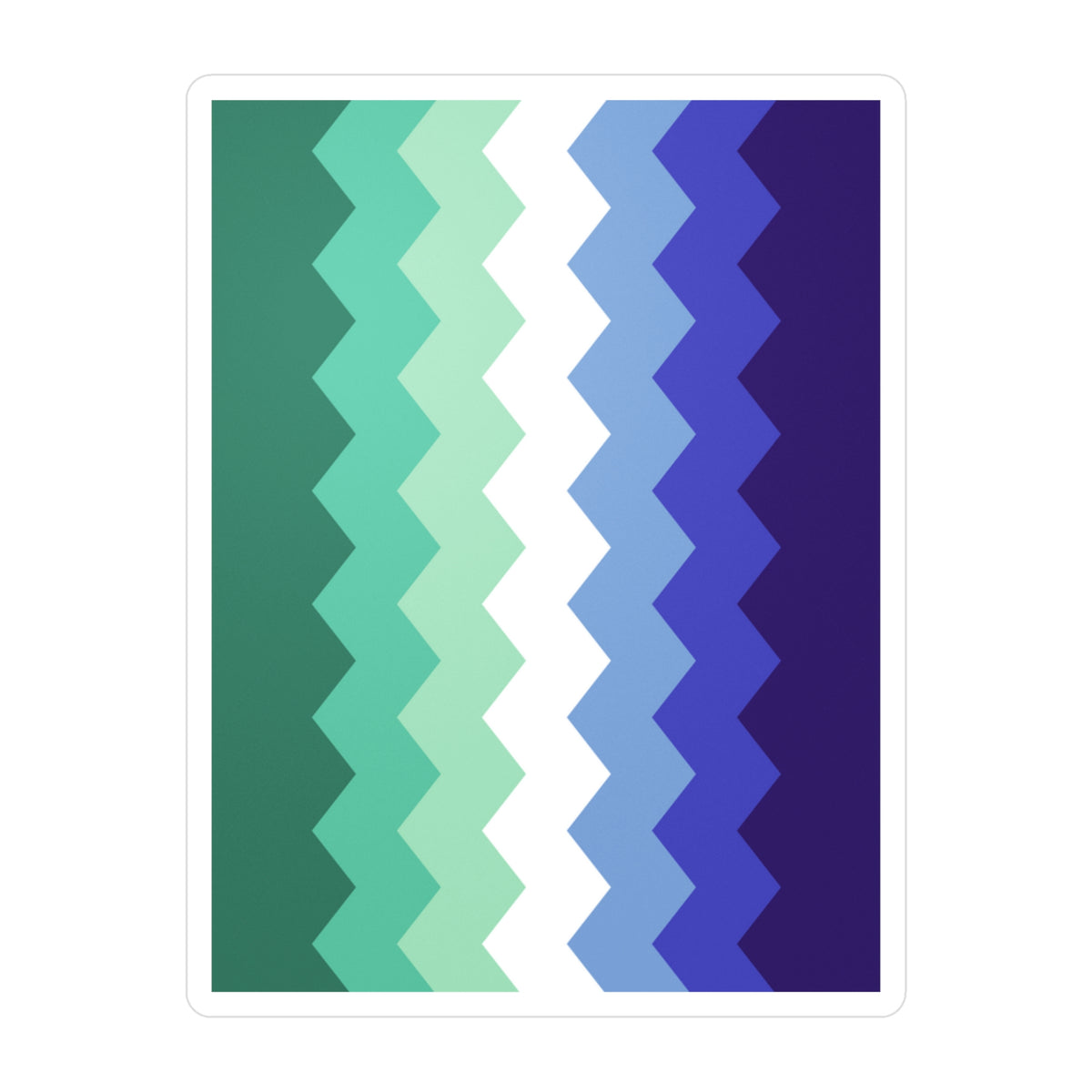 Gay Pride Flag Wavey Decal: Sharp Pride Sticker