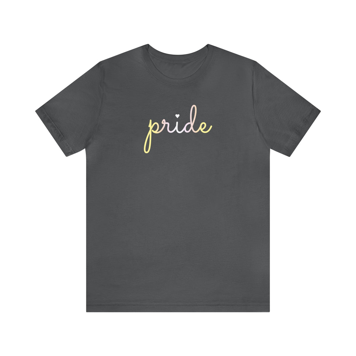 Pangender Pride T-Shirt: Flowing Cursive 'Pride' in Gradient Hues