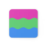 Polysexual Flag Coaster Set: 4 Corkwood Ripple Drink Coasters