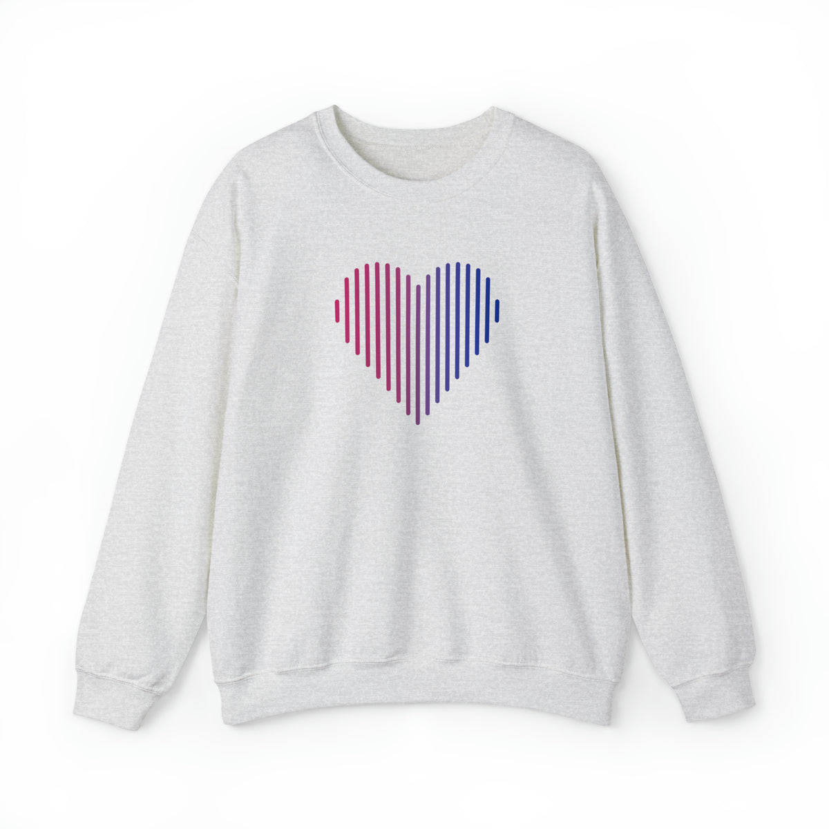 Bisexual Heart Lines Sweater: Pride Gradient Sweatshirt