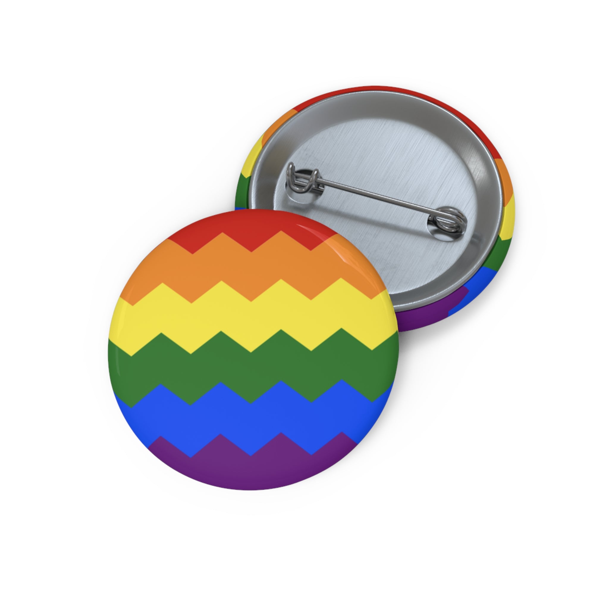 Pride Flag Pin: Round Button with Sharp Design