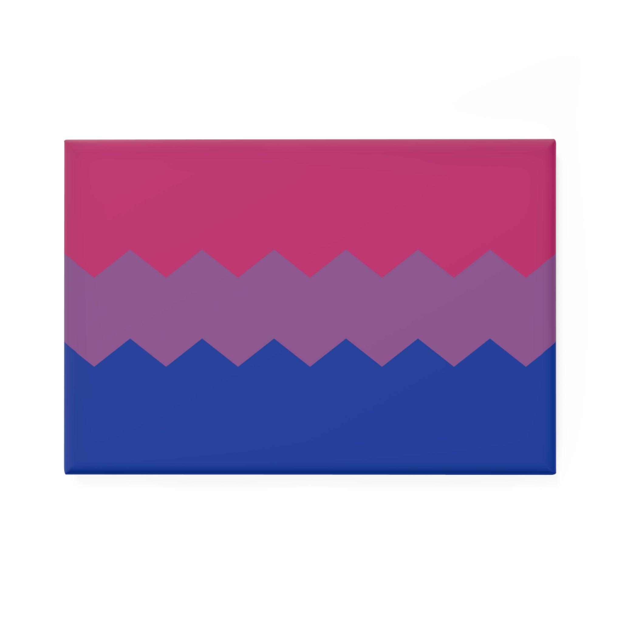 Bisexual Pride Flag Magnet: Wavey Rectangle Button for Fridge
