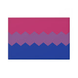 Bisexual Pride Flag Magnet: Wavey Rectangle Button for Fridge