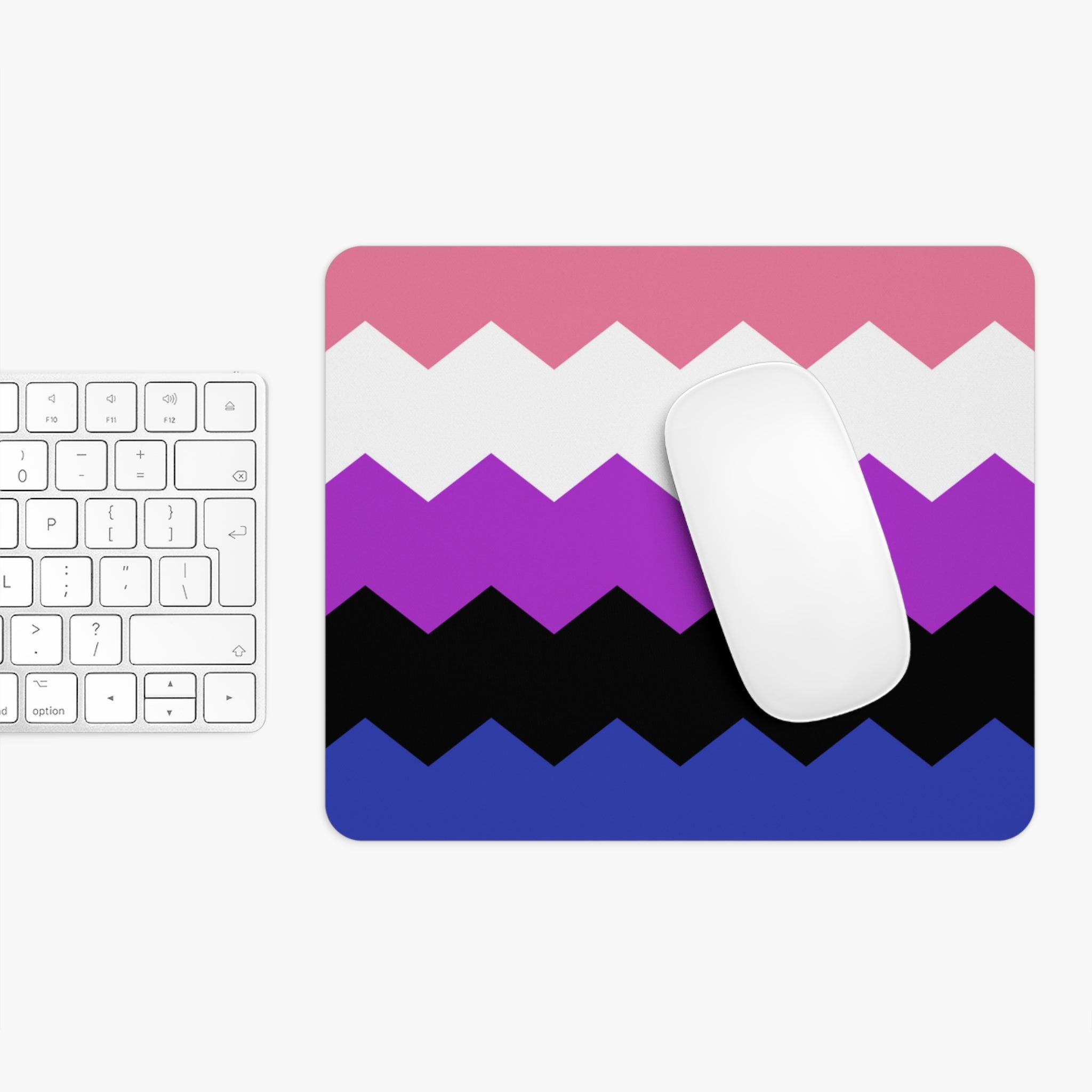 Genderfluid Flag Wavey Mousepad: Sharp Design for Desk