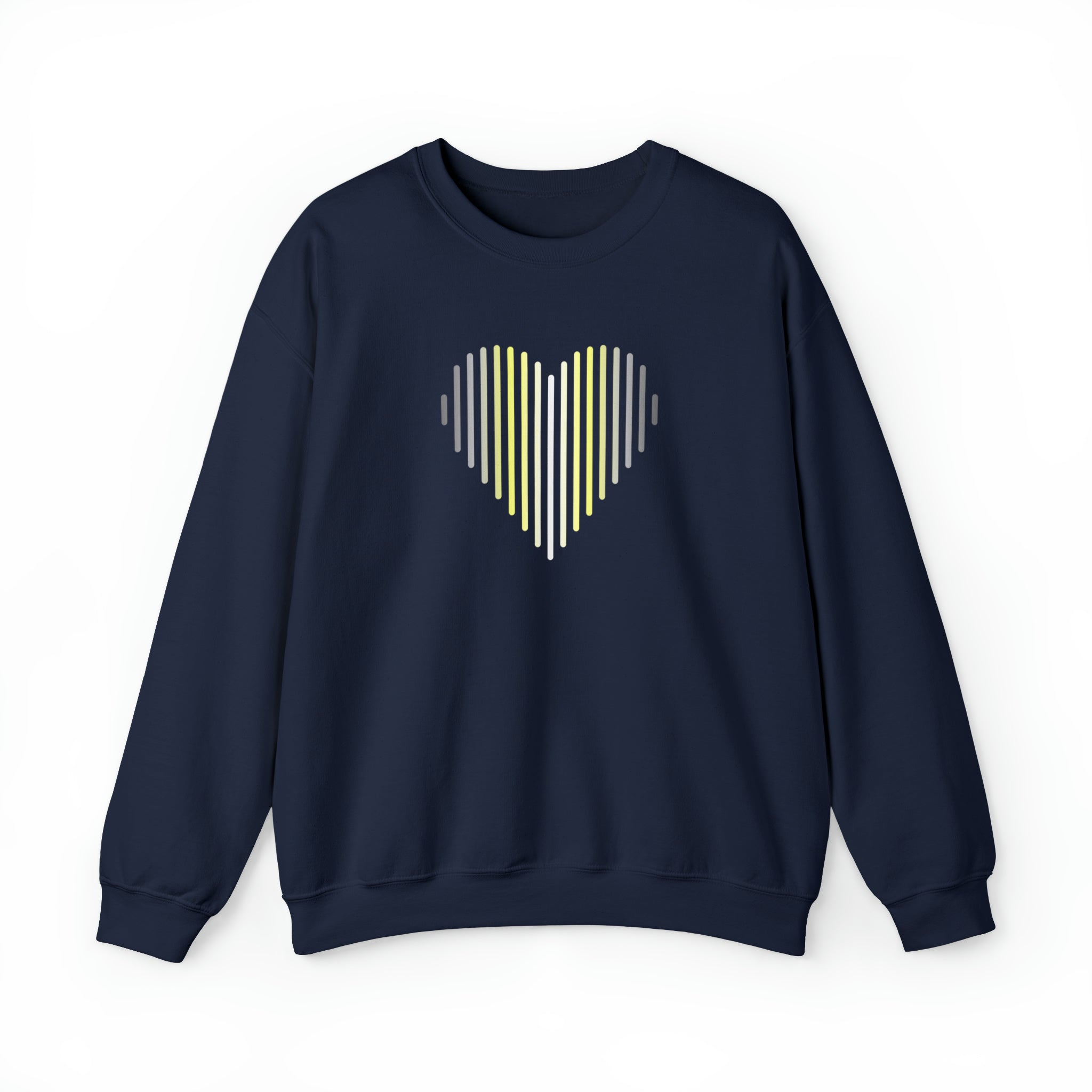 Demigender Heart Lines Sweater: Pride Gradient Sweatshirt