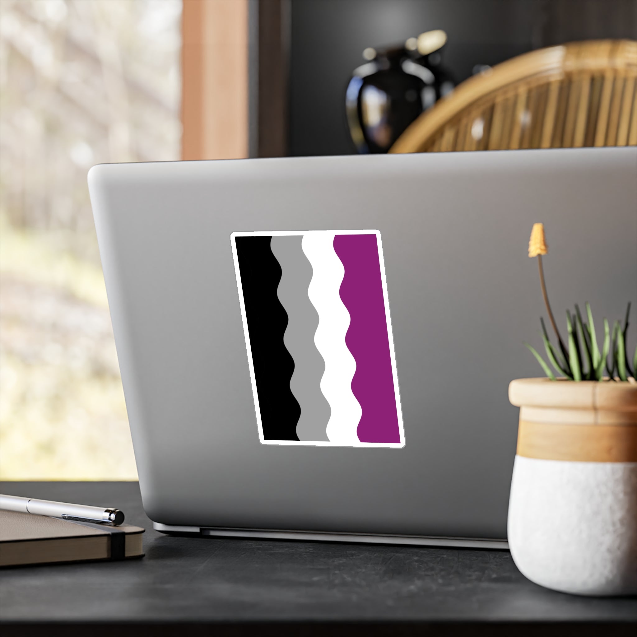 Asexual Flag Ripple Decal: Wavey Pride Sticker