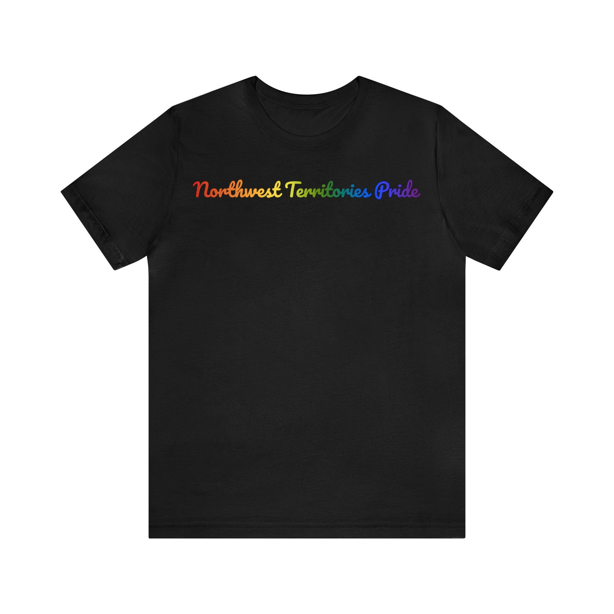 Northwest Territories Pride T-Shirt: Flowing Cursive Design with LGBTQ+ Gradient