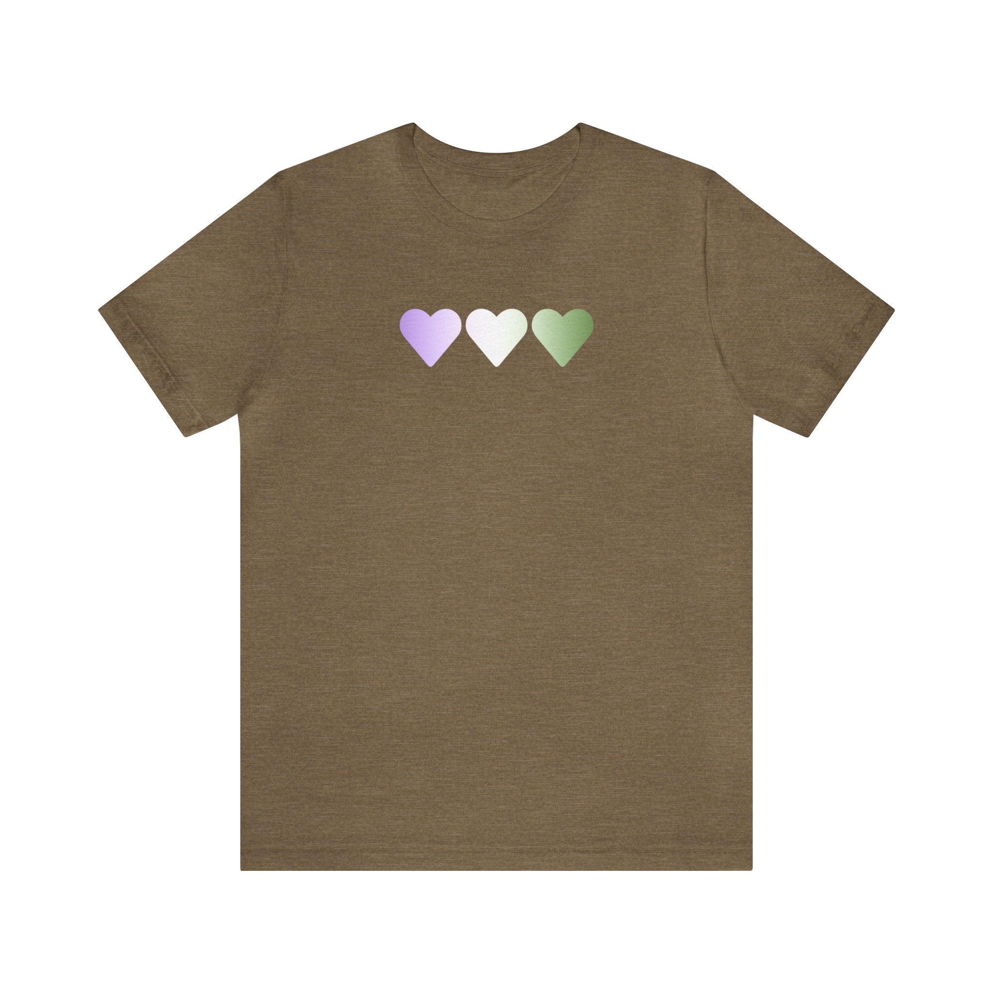 Genderqueer Flag Hearts T-Shirt: Pride LGBTQ+ Gradient Design
