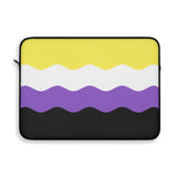 Nonbinary Pride Flag Laptop Sleeve: Ripple Print Protective Case