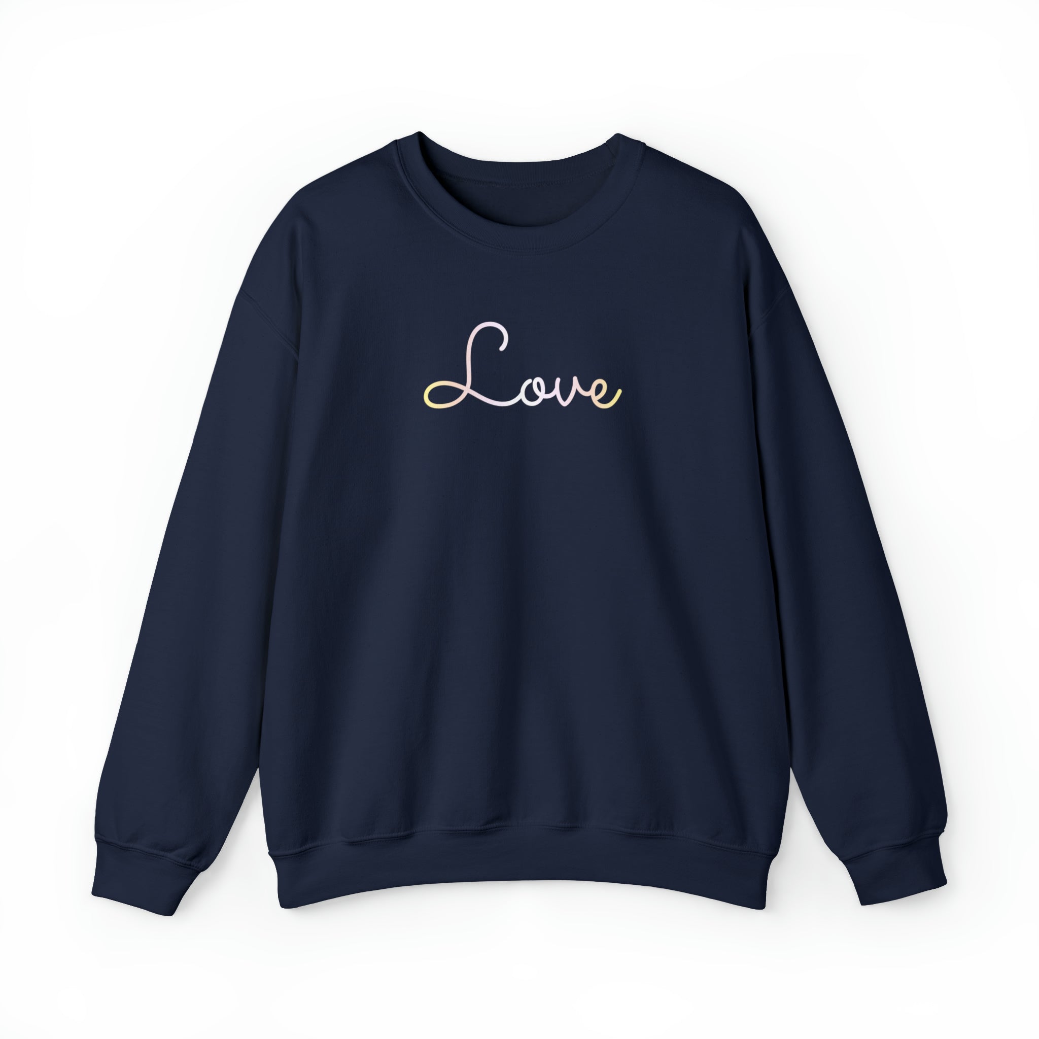 Pangender Love Script Sweatshirt: Subtly Elegant Pride Sweater