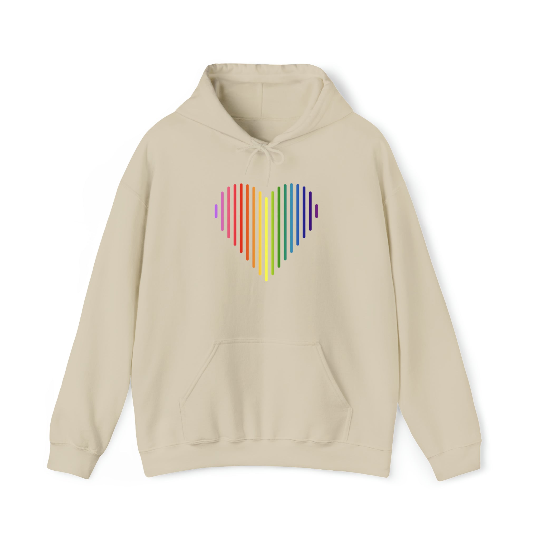 Gilbert Baker Pride Flag Heart Lines Hoodie: Pride Gradient Sweater
