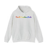 North Carolina Pride Hoodie: Flowing Cursive Design with LGBTQ+ Gradient
