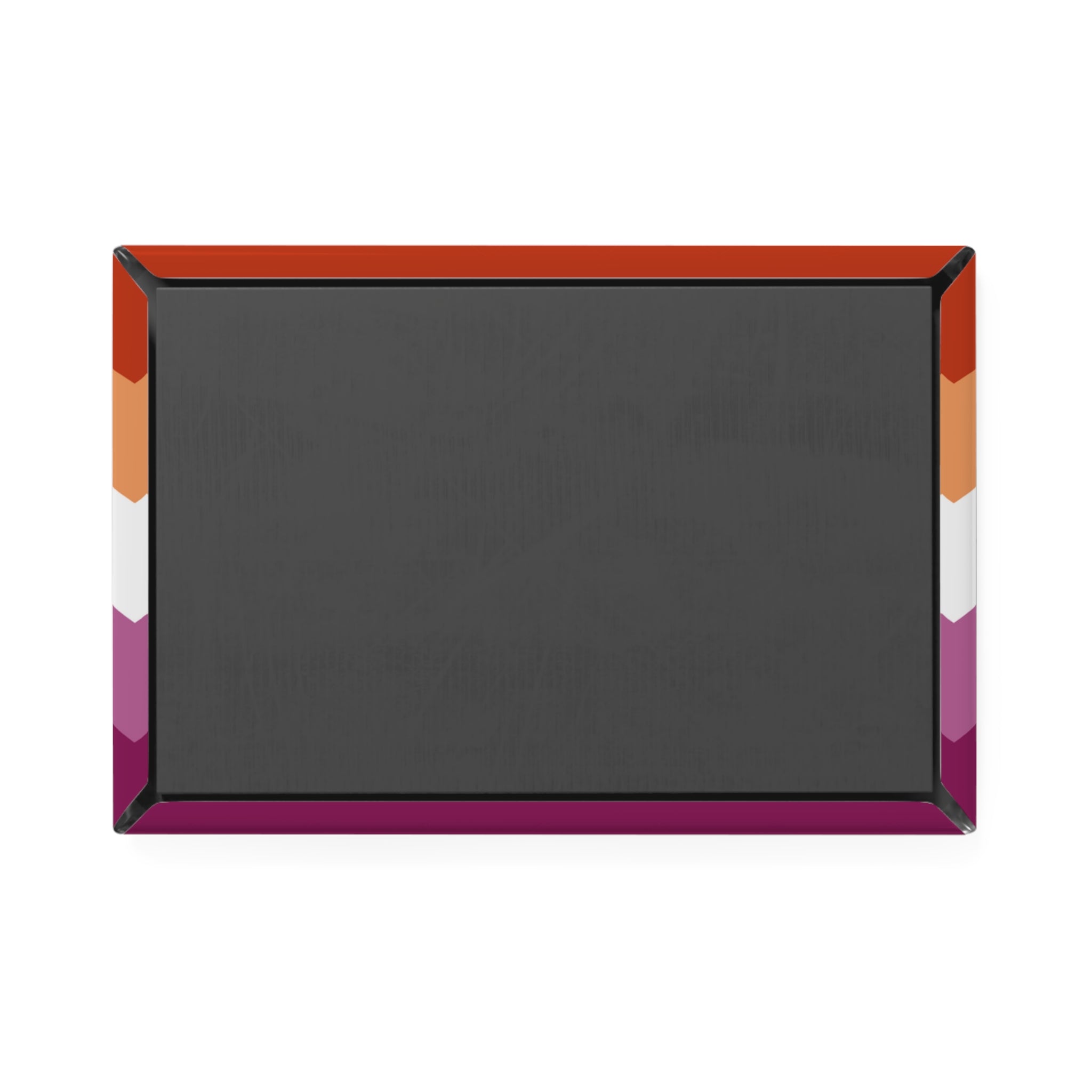Lesbian Pride Flag Magnet: Wavey Rectangle Button for Fridge