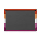 Lesbian Pride Flag Magnet: Wavey Rectangle Button for Fridge