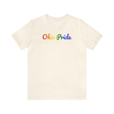 Ohio Pride T-Shirt: Flowing Cursive Design with LGBTQ+ Gradient