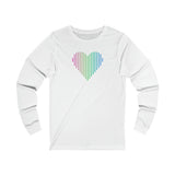 Polysexual Heart Lines Long Sleeve T-Shirt: Pride Gradient Tee
