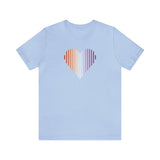 Lesbian Heart Lines T-Shirt: Pride Gradient Tee