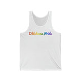 Oklahoma Pride Tank Top: Flowing Cursive Design with LGBTQ+ Gradient